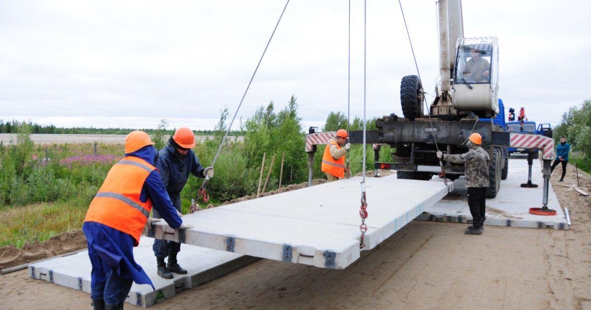 Устройство дороги плитами